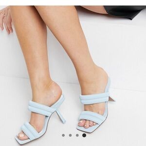 ASOS Design Nadalie padded heeled mules in blue